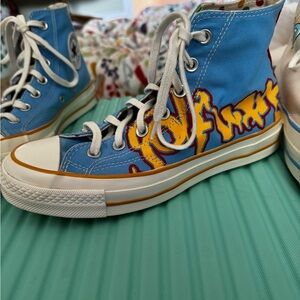 Golf Wang Blue and Gold/Yellow High-Top Sneakers